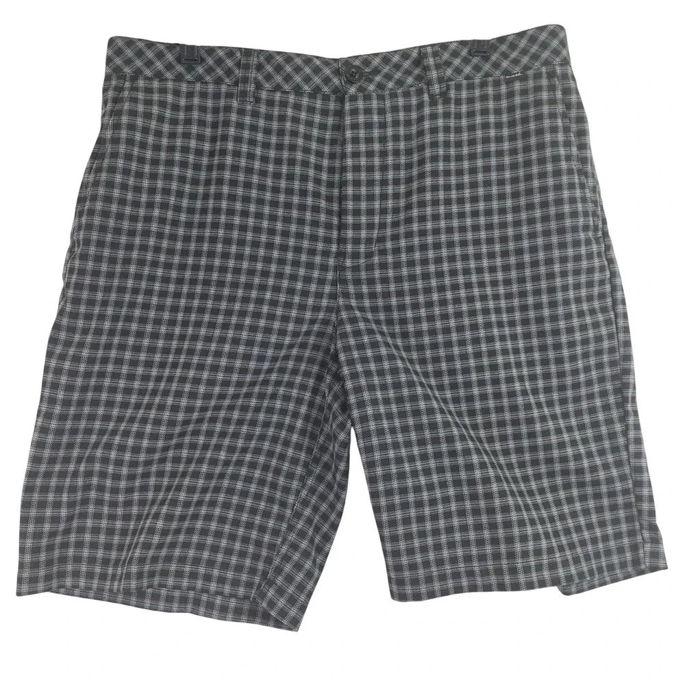 Travis Mathew Plaid Golf Shorts Mens 36 Black Golfcore Preppy Athleisure